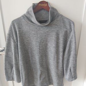 Banana Republic Grey Crop Sleeve Cowl Neck Sweater